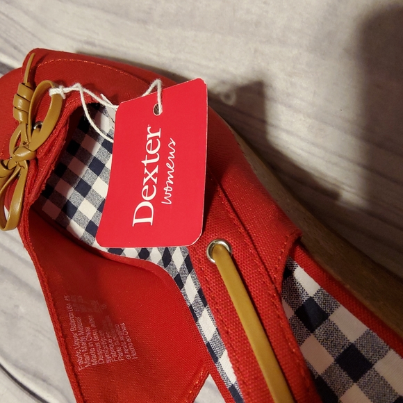 Dexter peep toe red Wedges 8.5 - Picture 4 of 8